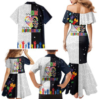 Personalized World Autism Awareness Day Family Matching Mermaid Dress and Hawaiian Shirt 2th April