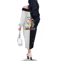 Personalized World Autism Awareness Day Family Matching Off The Shoulder Long Sleeve Dress and Hawaiian Shirt 2th April