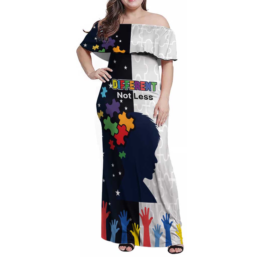 Personalized World Autism Awareness Day Family Matching Off Shoulder Maxi Dress and Hawaiian Shirt 2th April