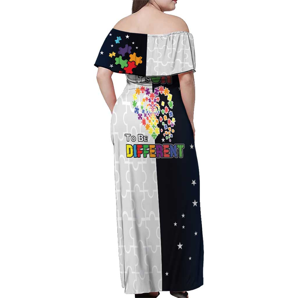 Personalized World Autism Awareness Day Family Matching Off Shoulder Maxi Dress and Hawaiian Shirt 2th April