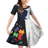 Personalized World Autism Awareness Day Family Matching Off Shoulder Short Dress and Hawaiian Shirt 2th April