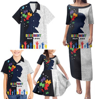 Personalized World Autism Awareness Day Family Matching Puletasi and Hawaiian Shirt 2th April