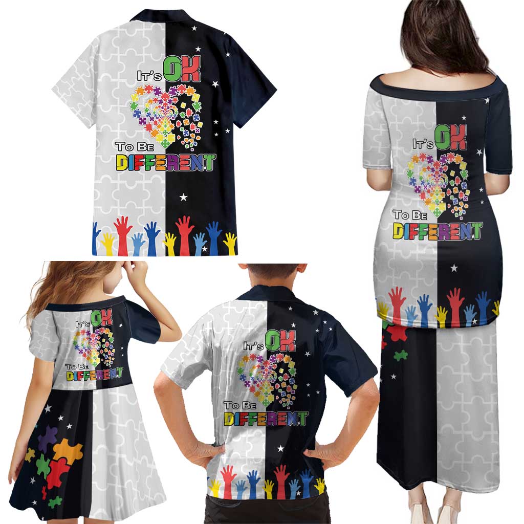 Personalized World Autism Awareness Day Family Matching Puletasi and Hawaiian Shirt 2th April