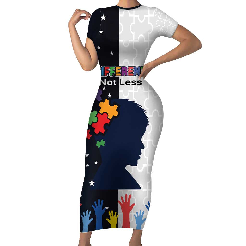 Personalized World Autism Awareness Day Family Matching Short Sleeve Bodycon Dress and Hawaiian Shirt 2th April