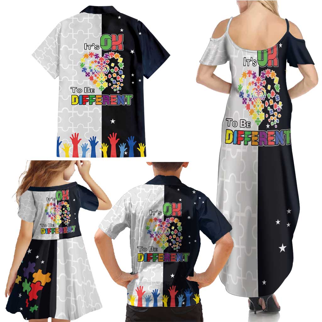 Personalized World Autism Awareness Day Family Matching Summer Maxi Dress and Hawaiian Shirt 2th April