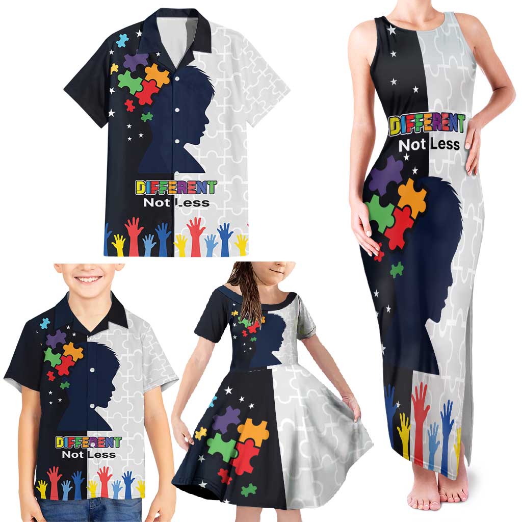 Personalized World Autism Awareness Day Family Matching Tank Maxi Dress and Hawaiian Shirt 2th April