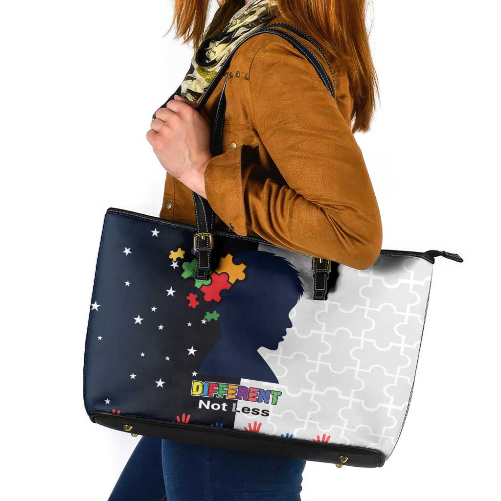 Personalized World Autism Awareness Day Leather Tote Bag 2th April