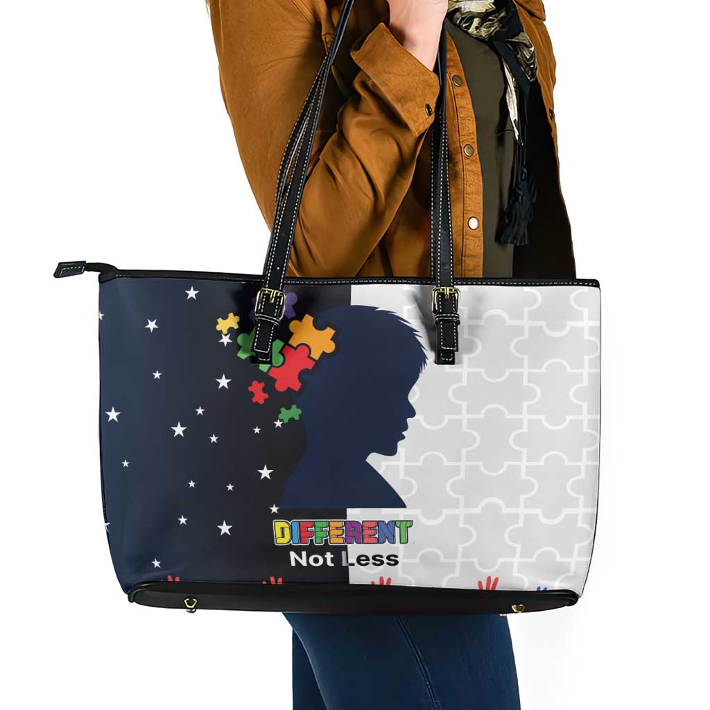 Personalized World Autism Awareness Day Leather Tote Bag 2th April