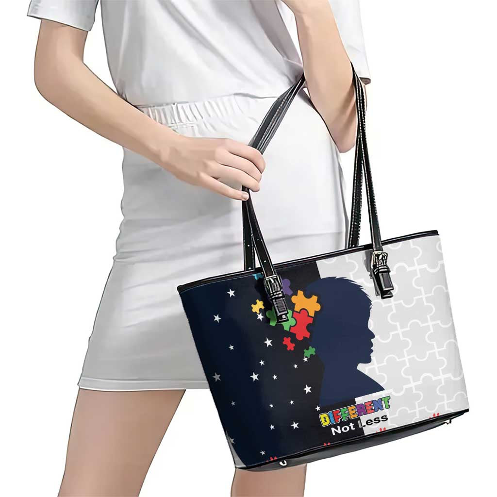 Personalized World Autism Awareness Day Leather Tote Bag 2th April