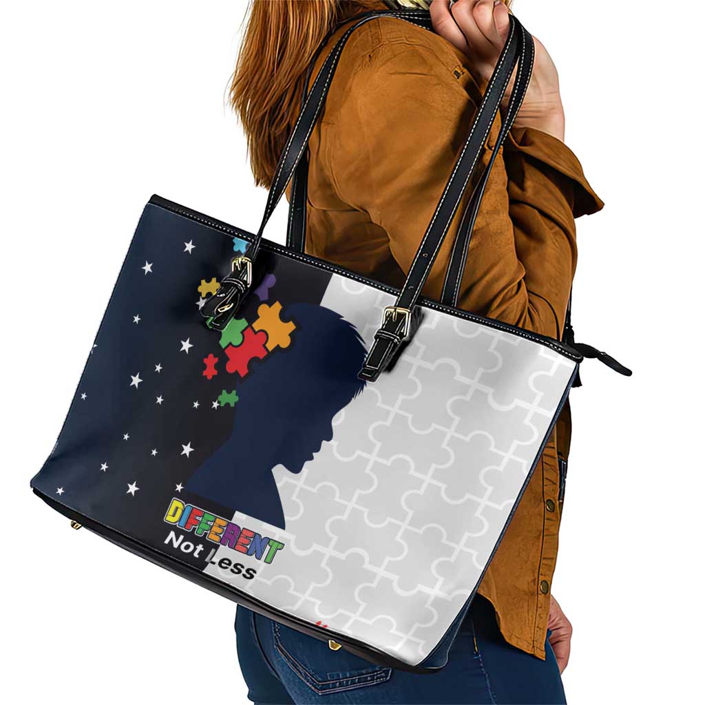 Personalized World Autism Awareness Day Leather Tote Bag 2th April