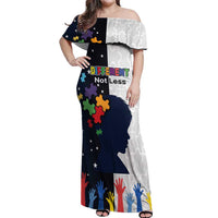 Personalized World Autism Awareness Day Off Shoulder Maxi Dress 2th April