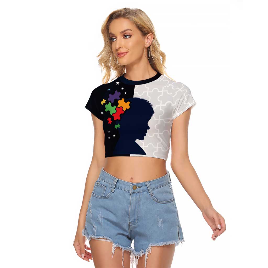 Personalized World Autism Awareness Day Raglan Cropped T Shirt 2th April