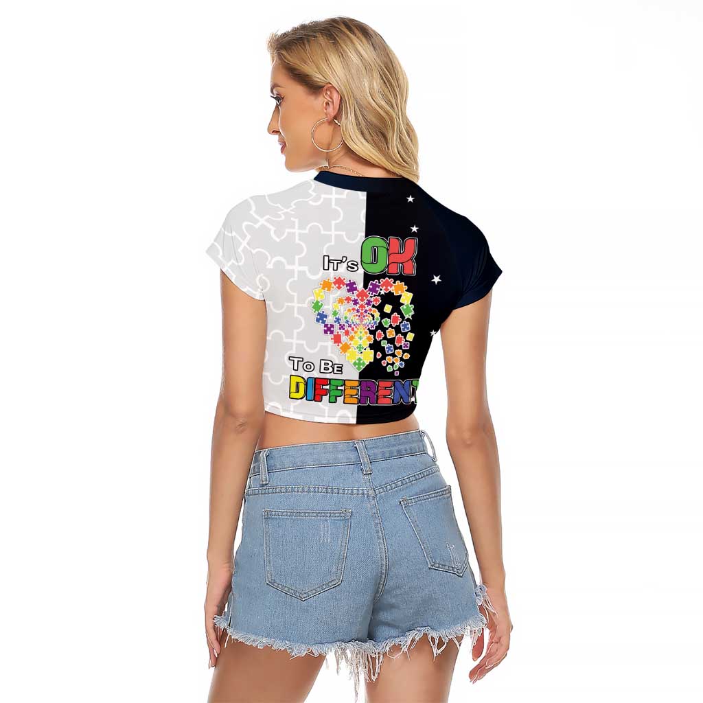 Personalized World Autism Awareness Day Raglan Cropped T Shirt 2th April