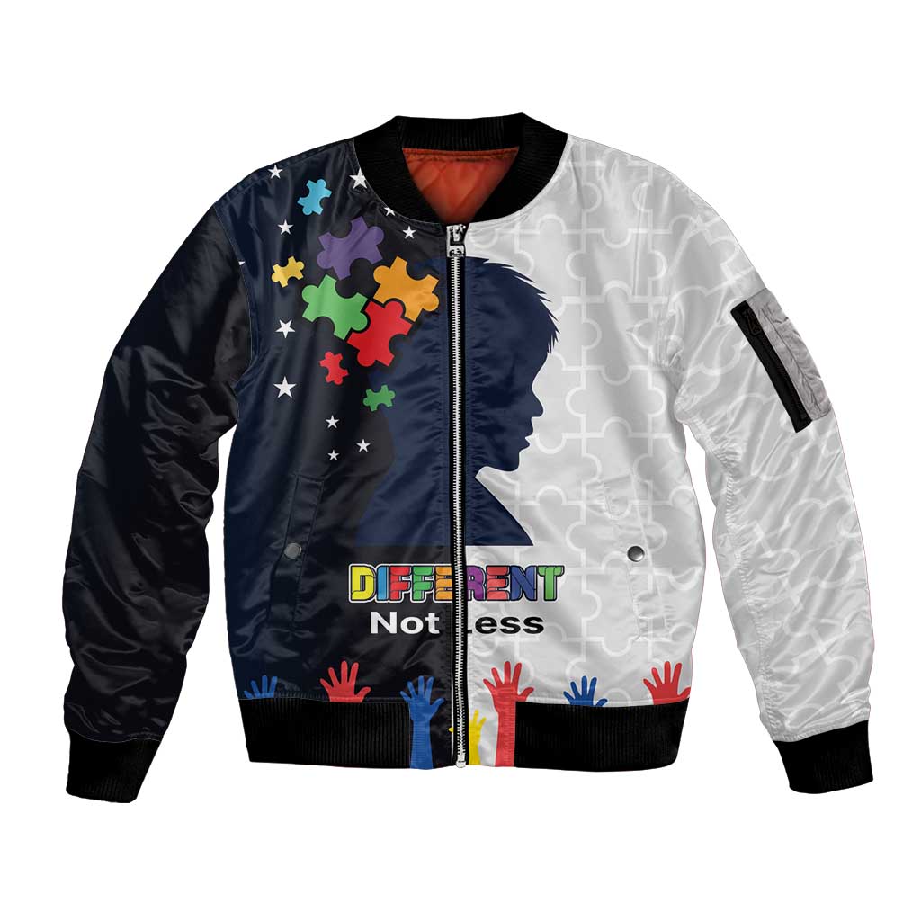 Personalized World Autism Awareness Day Sleeve Zip Bomber Jacket 2th April