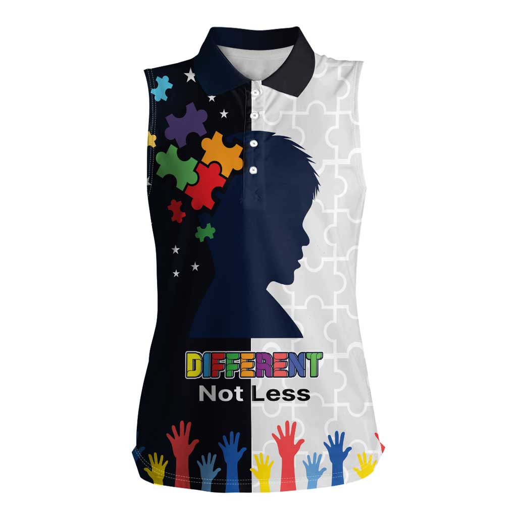 Personalized World Autism Awareness Day Women Sleeveless Polo Shirt 2th April
