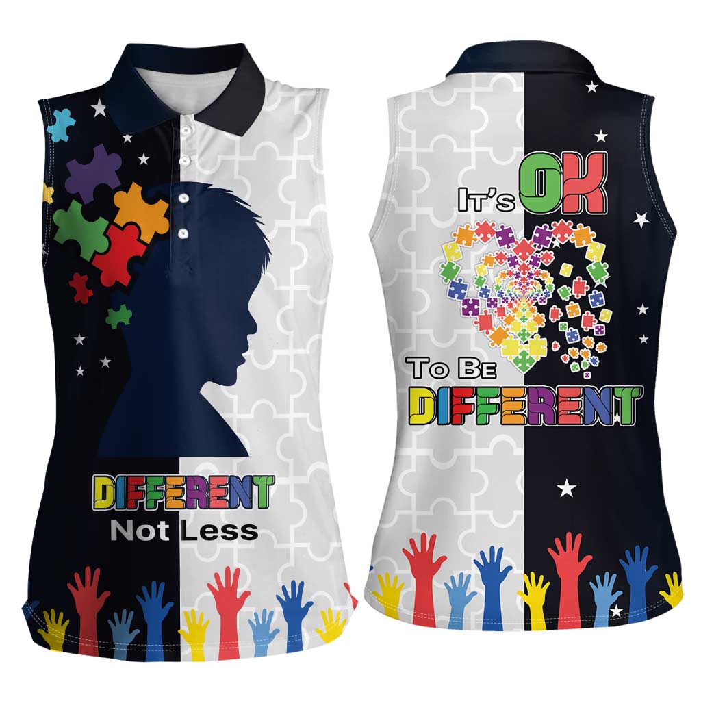 Personalized World Autism Awareness Day Women Sleeveless Polo Shirt 2th April