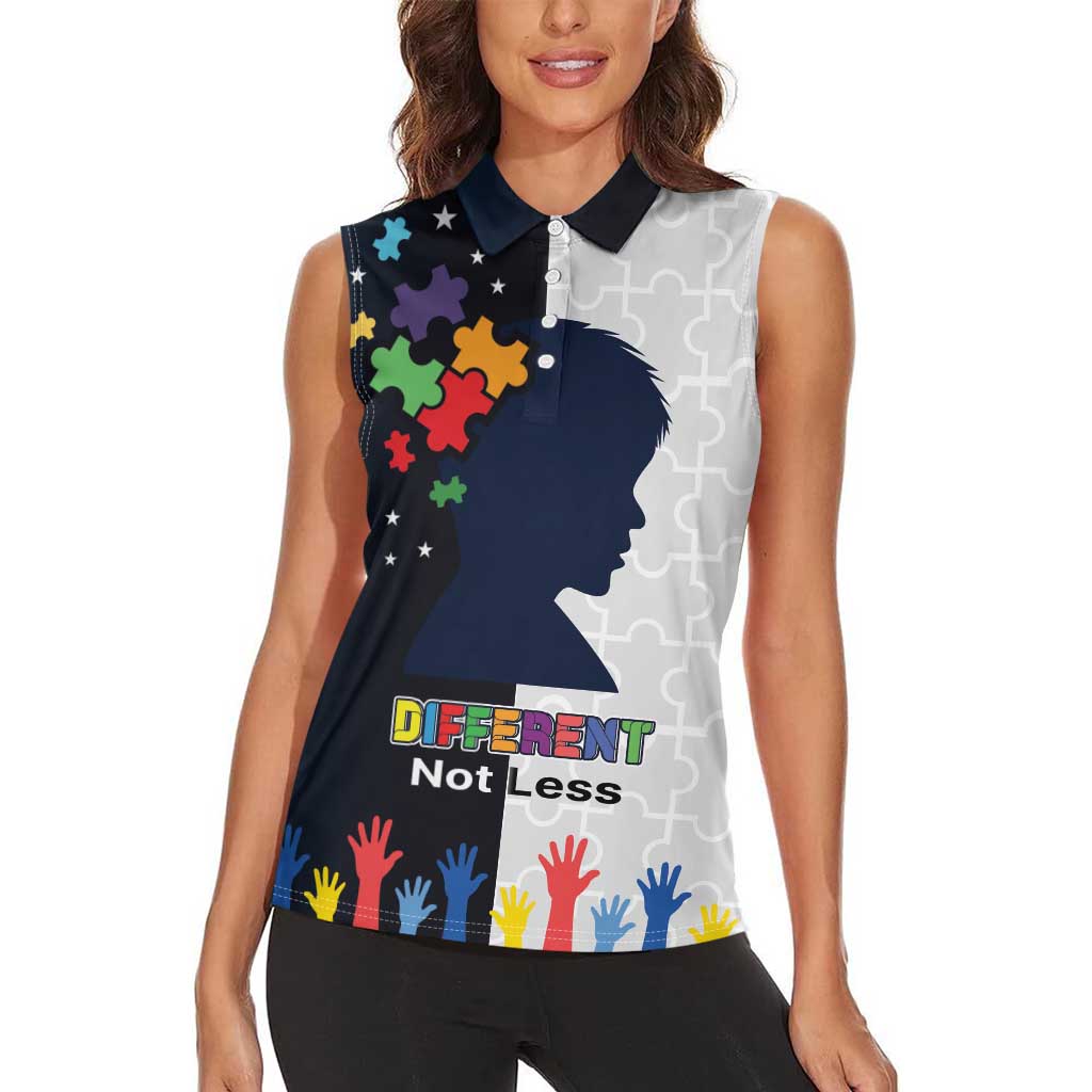 Personalized World Autism Awareness Day Women Sleeveless Polo Shirt 2th April