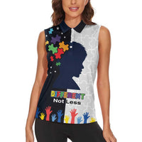 Personalized World Autism Awareness Day Women Sleeveless Polo Shirt 2th April