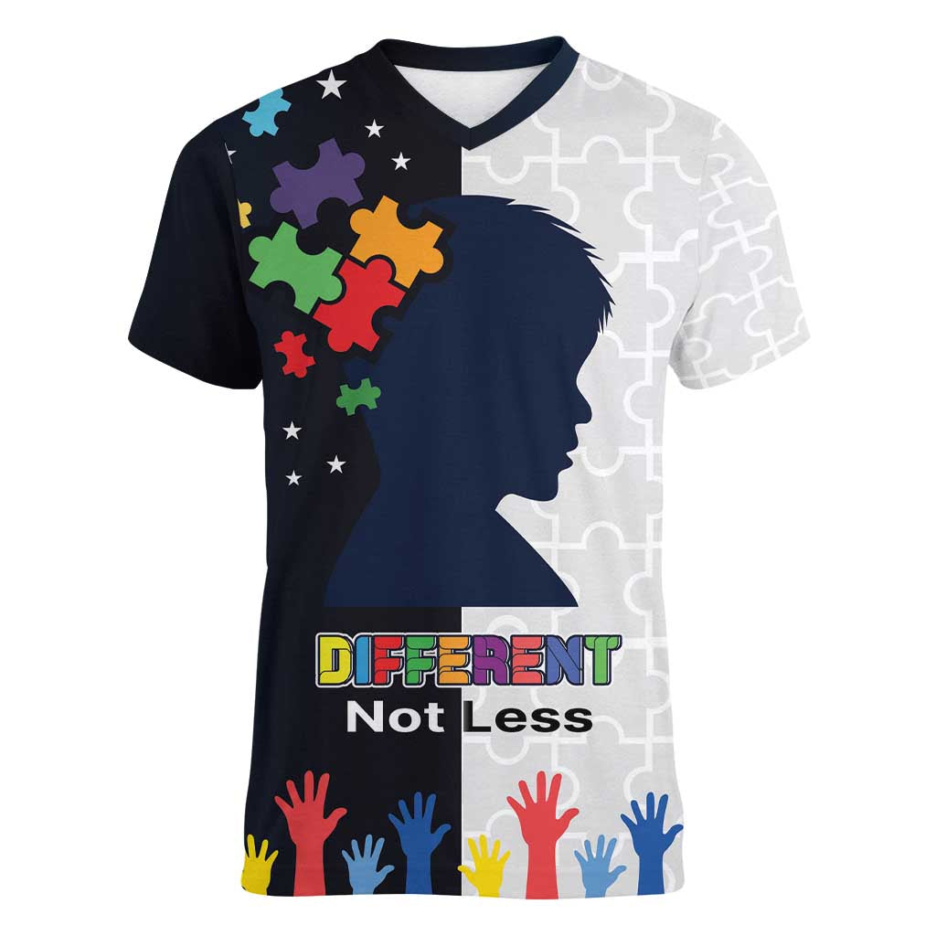 Personalized World Autism Awareness Day Women V-Neck T-Shirt 2th April