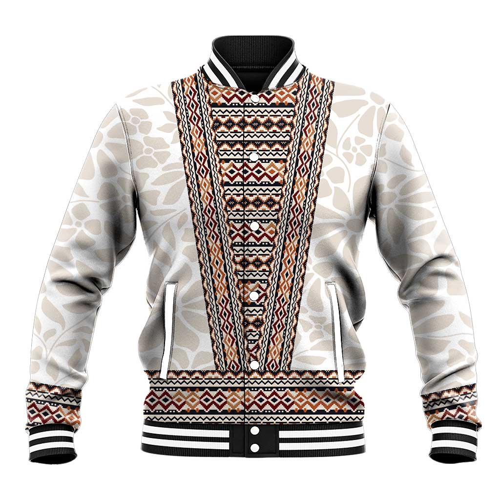 Danmark Traditional Patern with Daisy Baseball Jacket Danish Patern Simple Style