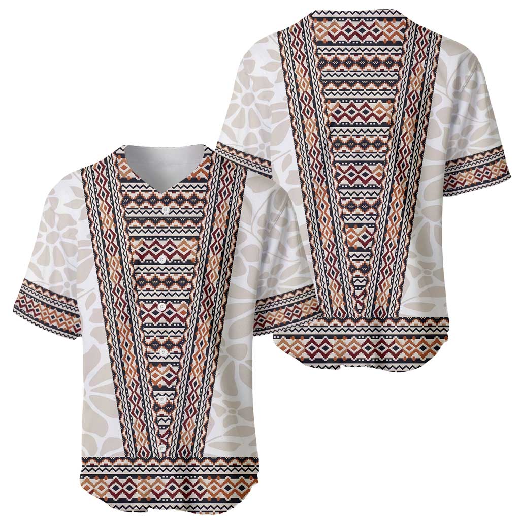 Danmark Traditional Patern with Daisy Baseball Jersey Danish Patern Simple Style