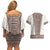 Danmark Traditional Patern with Daisy Couples Matching Off Shoulder Short Dress and Hawaiian Shirt Danish Patern Simple Style