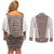 Danmark Traditional Patern with Daisy Couples Matching Off Shoulder Short Dress and Long Sleeve Button Shirt Danish Patern Simple Style