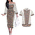 Danmark Traditional Patern with Daisy Couples Matching Off The Shoulder Long Sleeve Dress and Hawaiian Shirt Danish Patern Simple Style