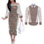 Danmark Traditional Patern with Daisy Couples Matching Off The Shoulder Long Sleeve Dress and Long Sleeve Button Shirt Danish Patern Simple Style