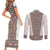 Danmark Traditional Patern with Daisy Couples Matching Short Sleeve Bodycon Dress and Long Sleeve Button Shirt Danish Patern Simple Style