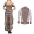 Danmark Traditional Patern with Daisy Couples Matching Summer Maxi Dress and Long Sleeve Button Shirt Danish Patern Simple Style