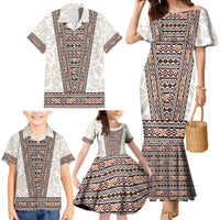 Danmark Traditional Patern with Daisy Family Matching Mermaid Dress and Hawaiian Shirt Danish Patern Simple Style