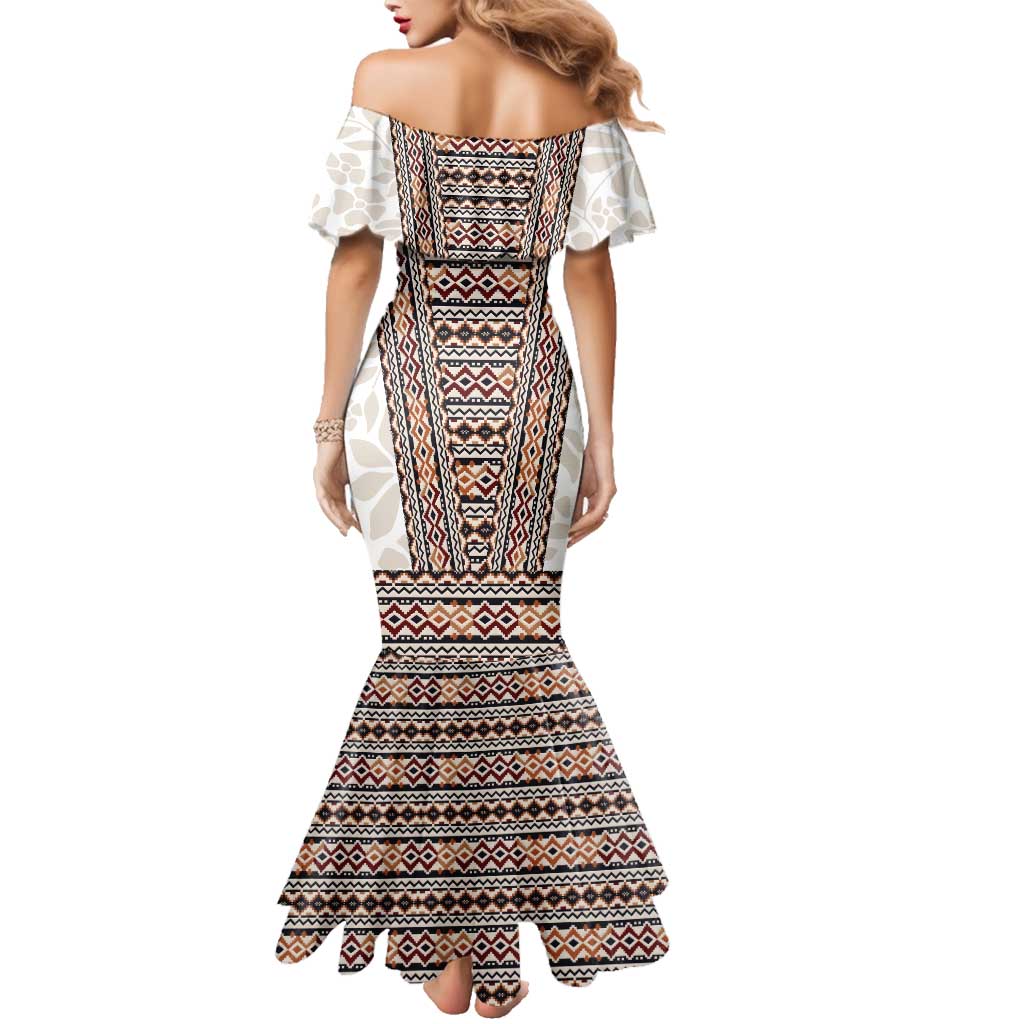 Danmark Traditional Patern with Daisy Family Matching Mermaid Dress and Hawaiian Shirt Danish Patern Simple Style