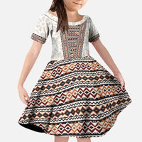 Danmark Traditional Patern with Daisy Family Matching Off The Shoulder Long Sleeve Dress and Hawaiian Shirt Danish Patern Simple Style