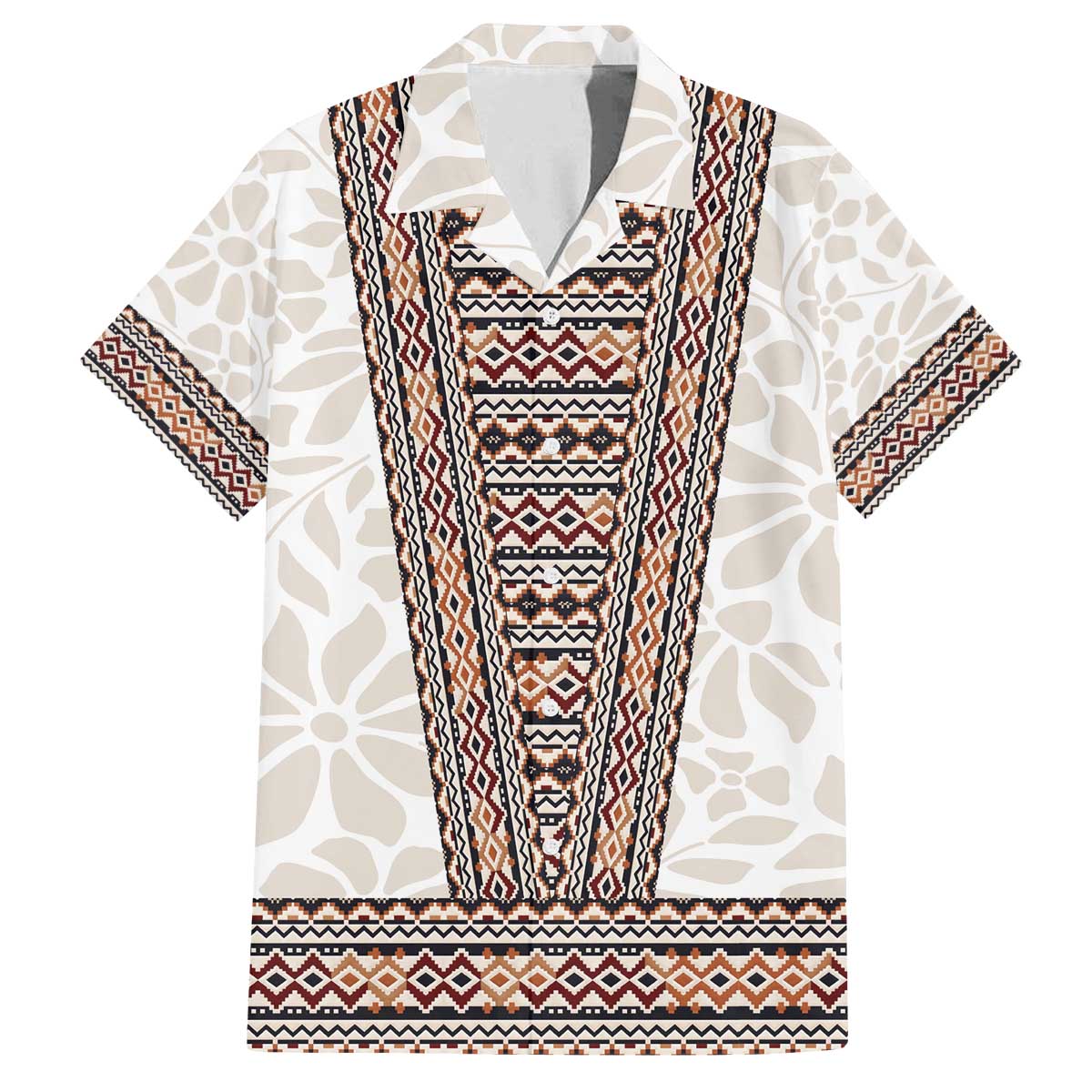 Danmark Traditional Patern with Daisy Family Matching Off The Shoulder Long Sleeve Dress and Hawaiian Shirt Danish Patern Simple Style