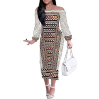 Danmark Traditional Patern with Daisy Family Matching Off The Shoulder Long Sleeve Dress and Hawaiian Shirt Danish Patern Simple Style
