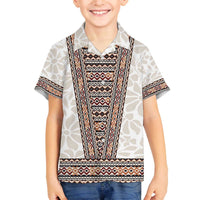 Danmark Traditional Patern with Daisy Family Matching Off The Shoulder Long Sleeve Dress and Hawaiian Shirt Danish Patern Simple Style