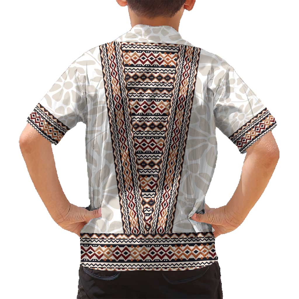 Danmark Traditional Patern with Daisy Family Matching Off Shoulder Maxi Dress and Hawaiian Shirt Danish Patern Simple Style