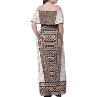 Danmark Traditional Patern with Daisy Family Matching Off Shoulder Maxi Dress and Hawaiian Shirt Danish Patern Simple Style