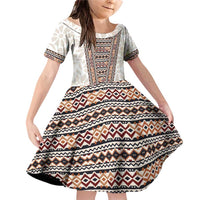Danmark Traditional Patern with Daisy Family Matching Off Shoulder Short Dress and Hawaiian Shirt Danish Patern Simple Style