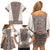 Danmark Traditional Patern with Daisy Family Matching Off Shoulder Short Dress and Hawaiian Shirt Danish Patern Simple Style