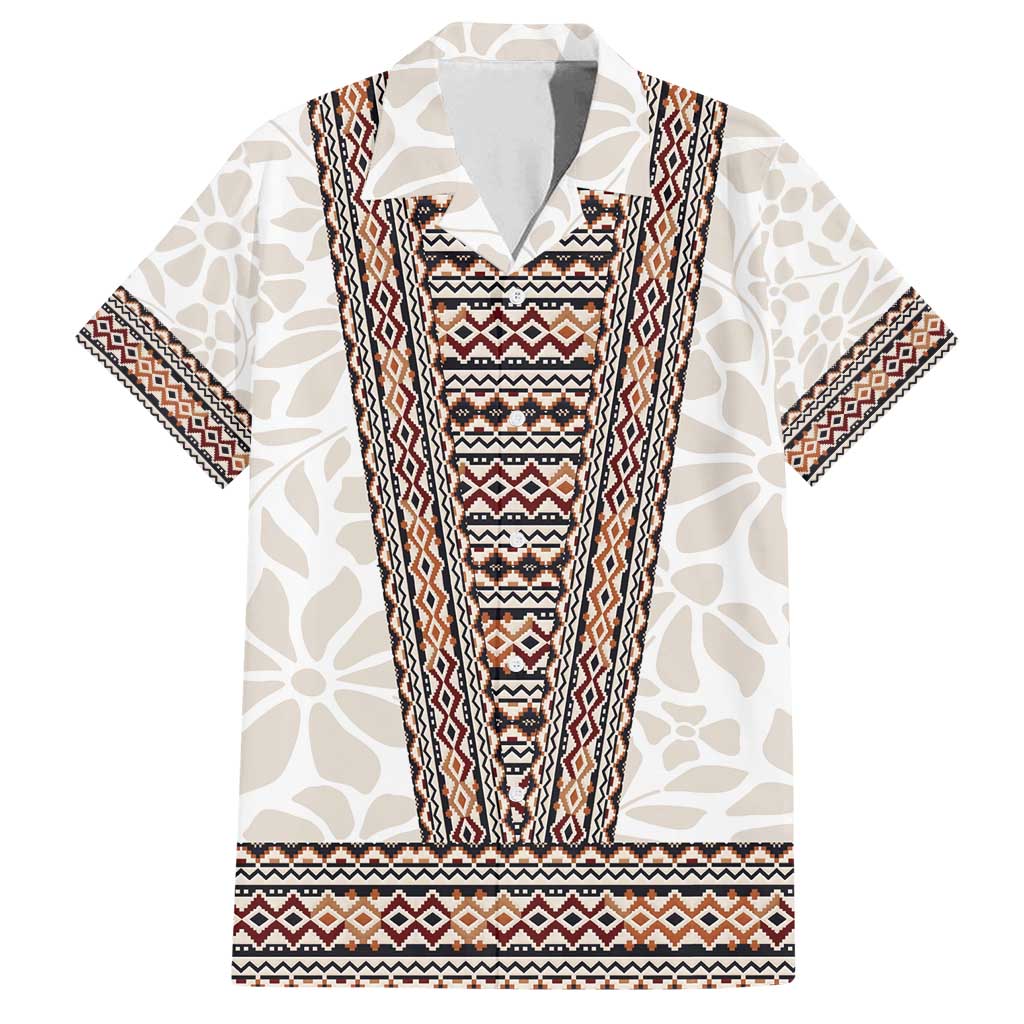 Danmark Traditional Patern with Daisy Family Matching Puletasi and Hawaiian Shirt Danish Patern Simple Style