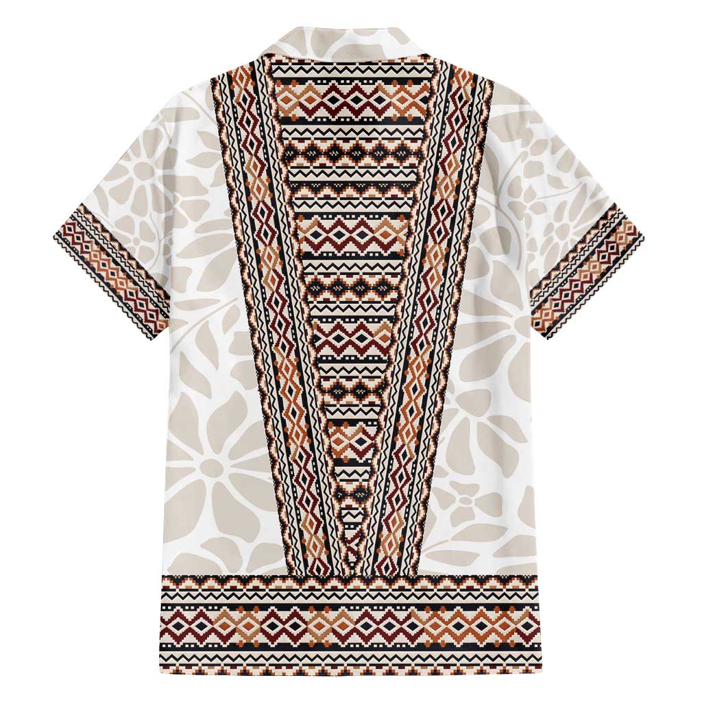 Danmark Traditional Patern with Daisy Family Matching Puletasi and Hawaiian Shirt Danish Patern Simple Style