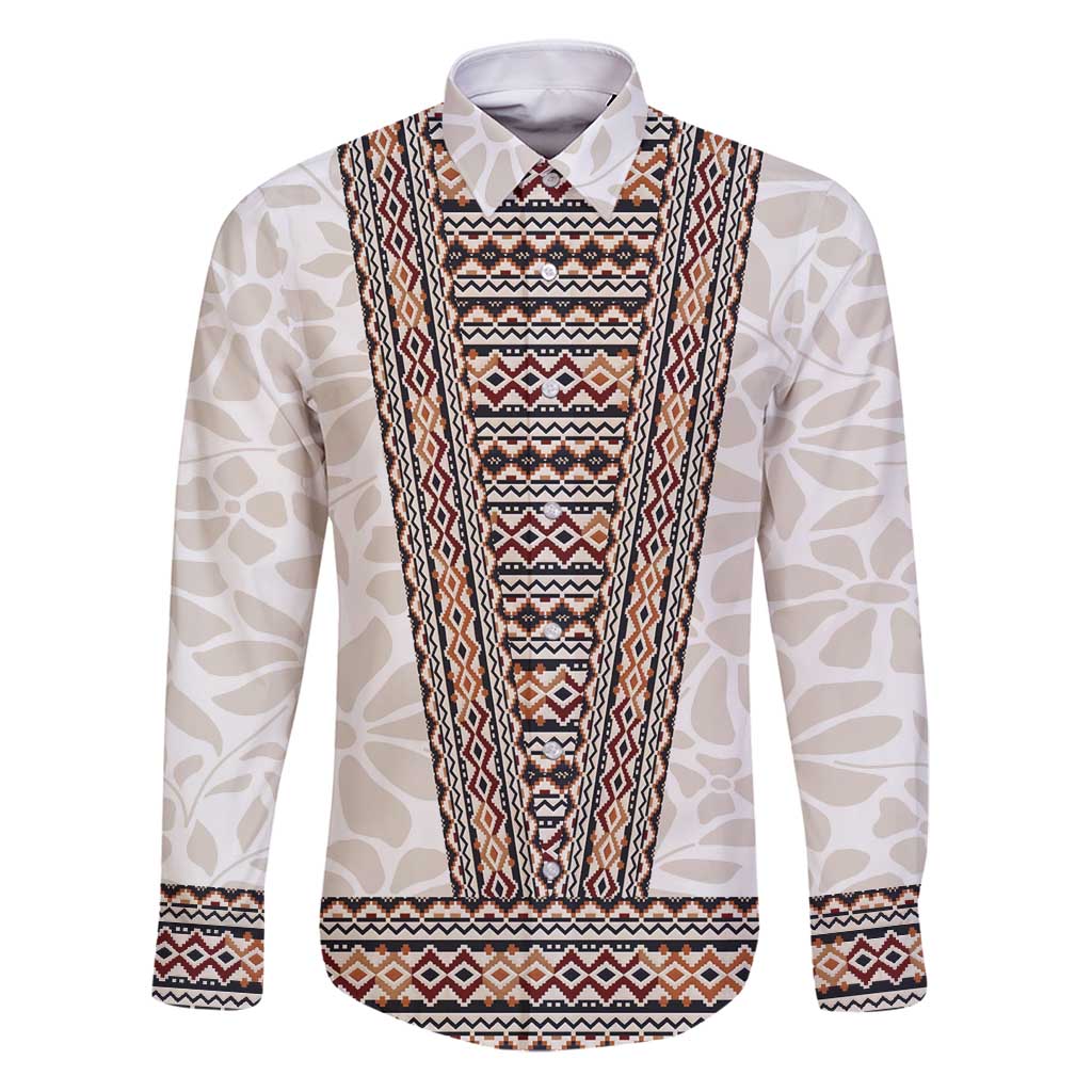 Danmark Traditional Patern with Daisy Family Matching Puletasi and Hawaiian Shirt Danish Patern Simple Style