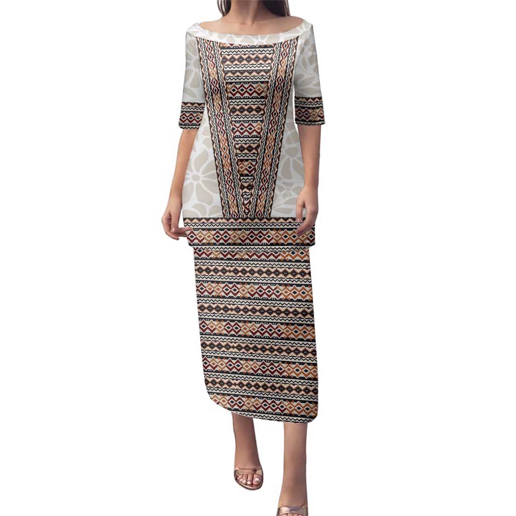 Danmark Traditional Patern with Daisy Family Matching Puletasi and Hawaiian Shirt Danish Patern Simple Style