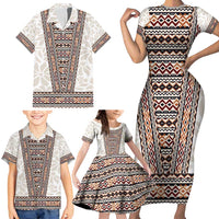 Danmark Traditional Patern with Daisy Family Matching Short Sleeve Bodycon Dress and Hawaiian Shirt Danish Patern Simple Style