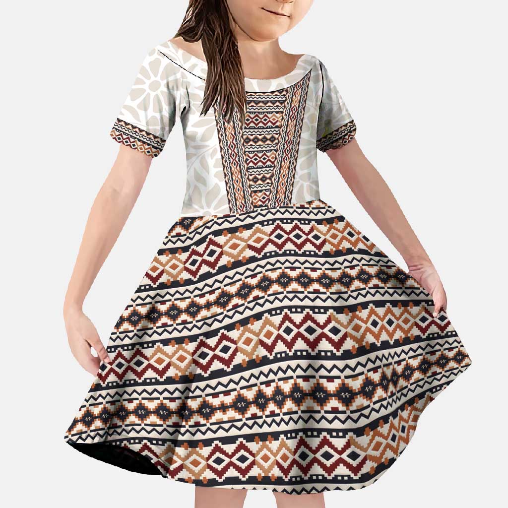 Danmark Traditional Patern with Daisy Family Matching Summer Maxi Dress and Hawaiian Shirt Danish Patern Simple Style