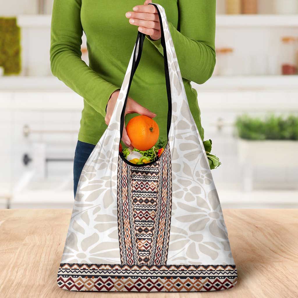 Danmark Traditional Patern with Daisy Grocery Bag Danish Patern Simple Style