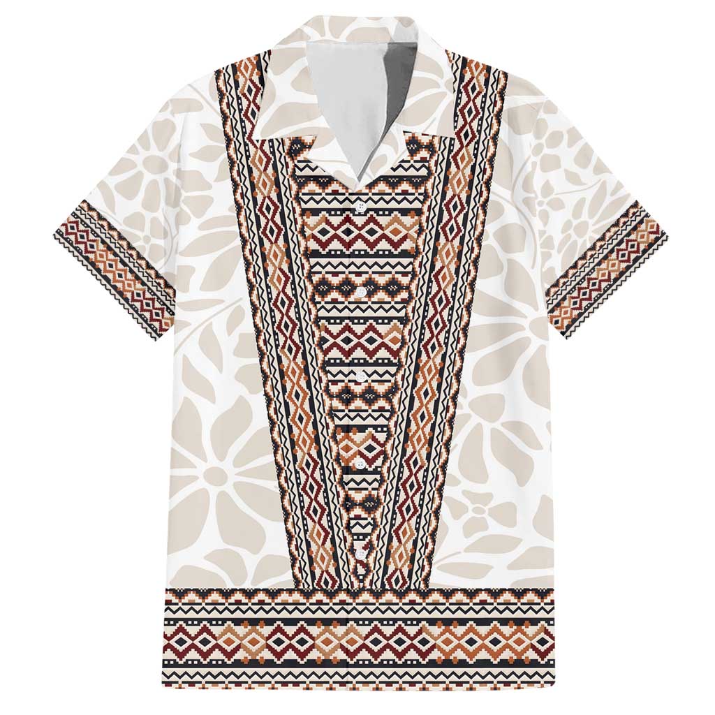 Danmark Traditional Patern with Daisy Hawaiian Shirt Danish Patern Simple Style