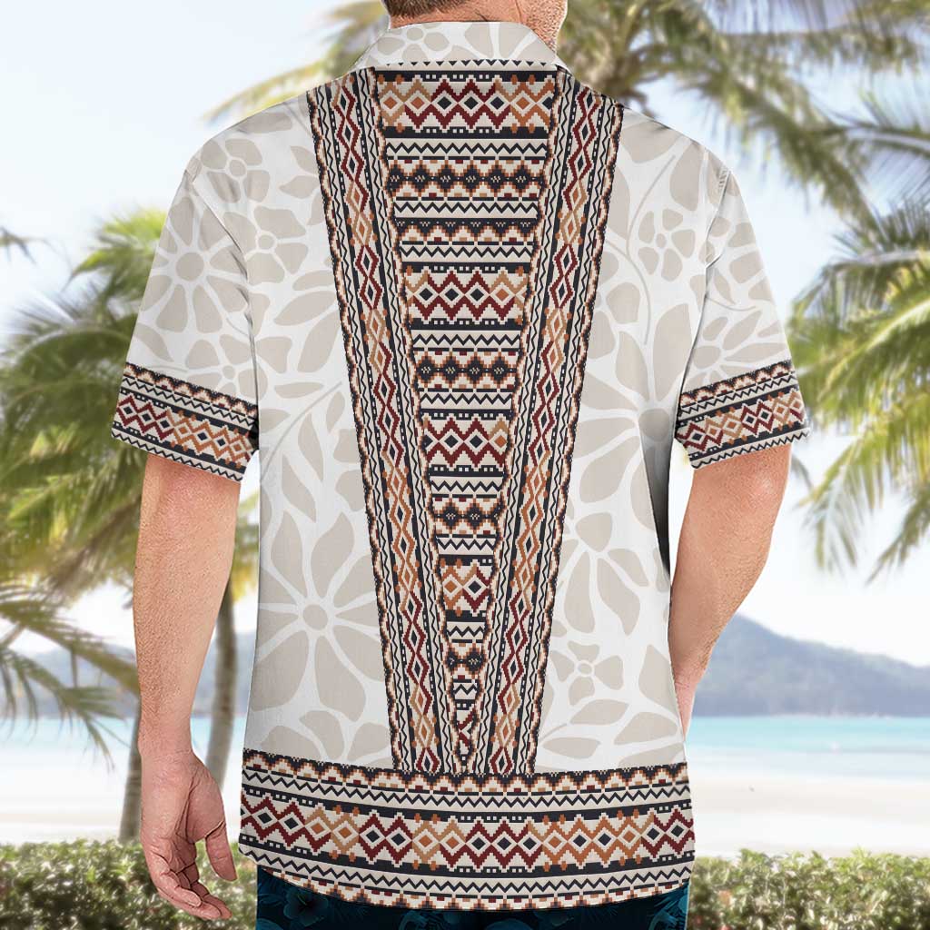 Danmark Traditional Patern with Daisy Hawaiian Shirt Danish Patern Simple Style